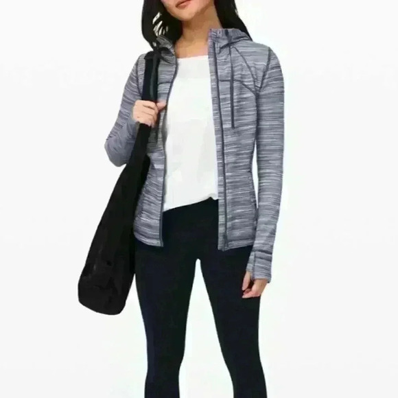 Lululemon Hooded Define Jacket *Nulu Space Dye Heathered Nocturnal Teal Sz8 EUC - Picture 3 of 9